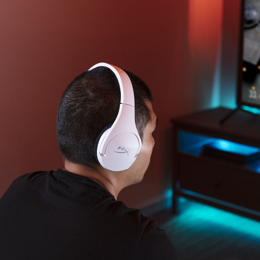 HyperX Stinger Core – Gaming-Headset – USB-A, Mikrofon mit Stummschaltung – Weiss/Blau – für PS5/PS4/PC