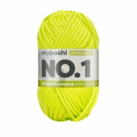 myBoshi Nr. 1 Wolle Lichtgelb – 50 g, 55 m, Nadel 6 mm, 70% Polyacryl/30% Merino