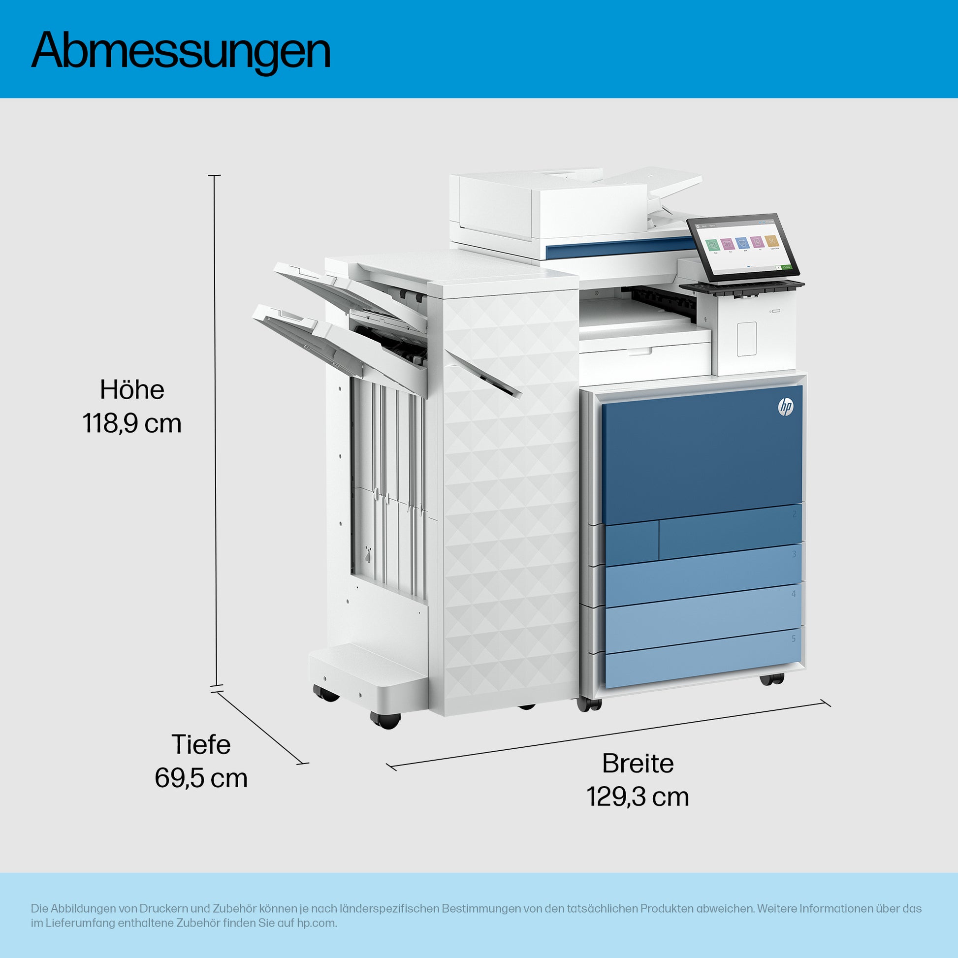 HP Color LJ Enterprise Flow 8801z+ – Farbiges Laser-MFP A3, 4-in-1 – USB/WLAN – Duplex, ADF – 60 S./Min. S/W