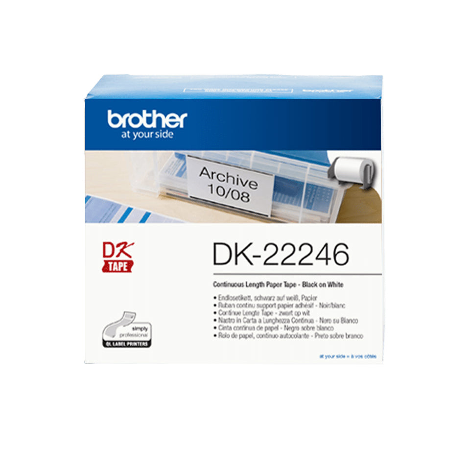 Brother Endlos-Etiketten, 103 mm × 30,5 m, weiss, Papier, permanent, für Thermo-Etikettendrucker