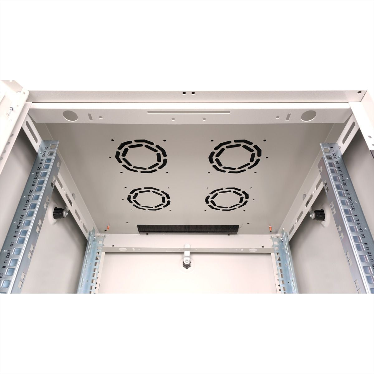 ROLINE Basic – 19" Netzwerkschrank 22U, IP20, abschliessbar, 600 × 600 × 1125 mm, lichtgrau, Stahl
