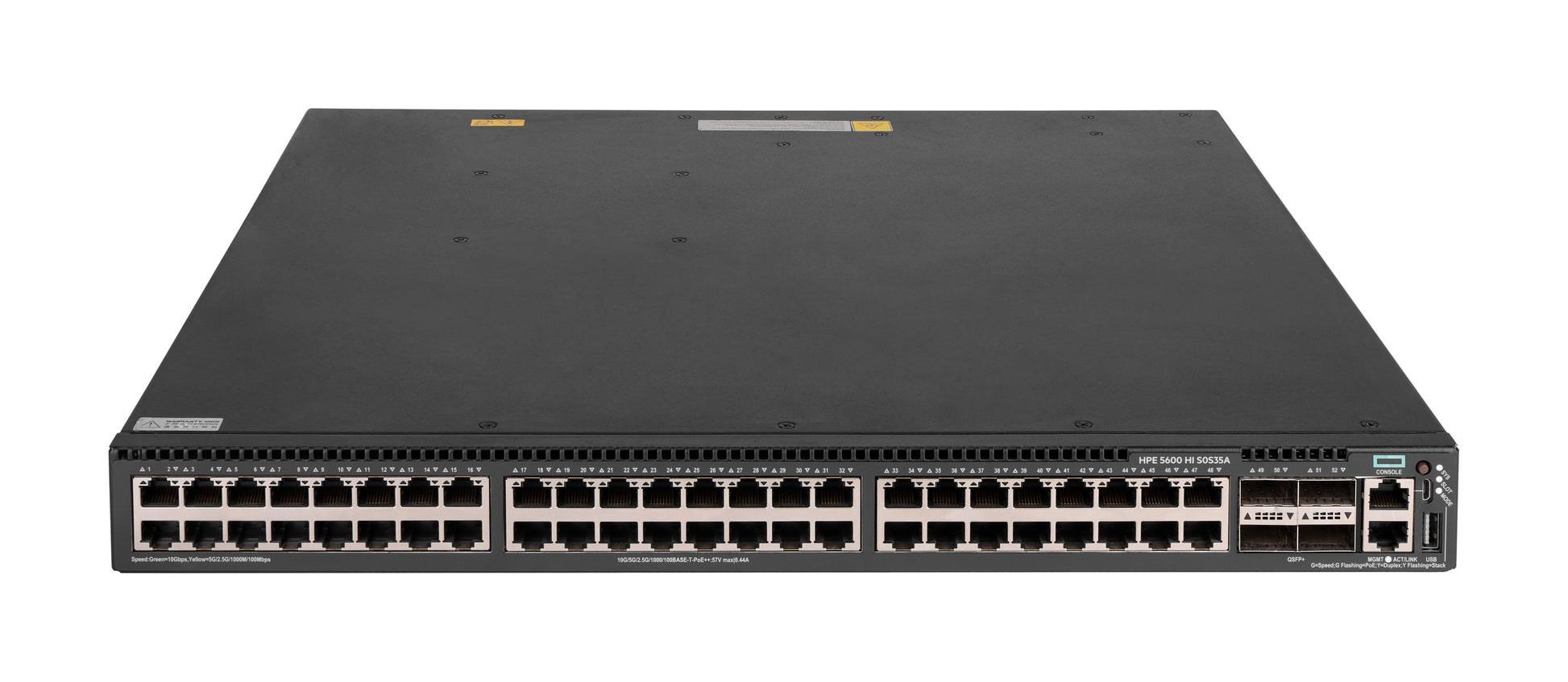 HPE FlexNwk 5600HI 48P – Managed Switch – 48×10G, 4×SFP+, L2+/L3, PoE++, 1U