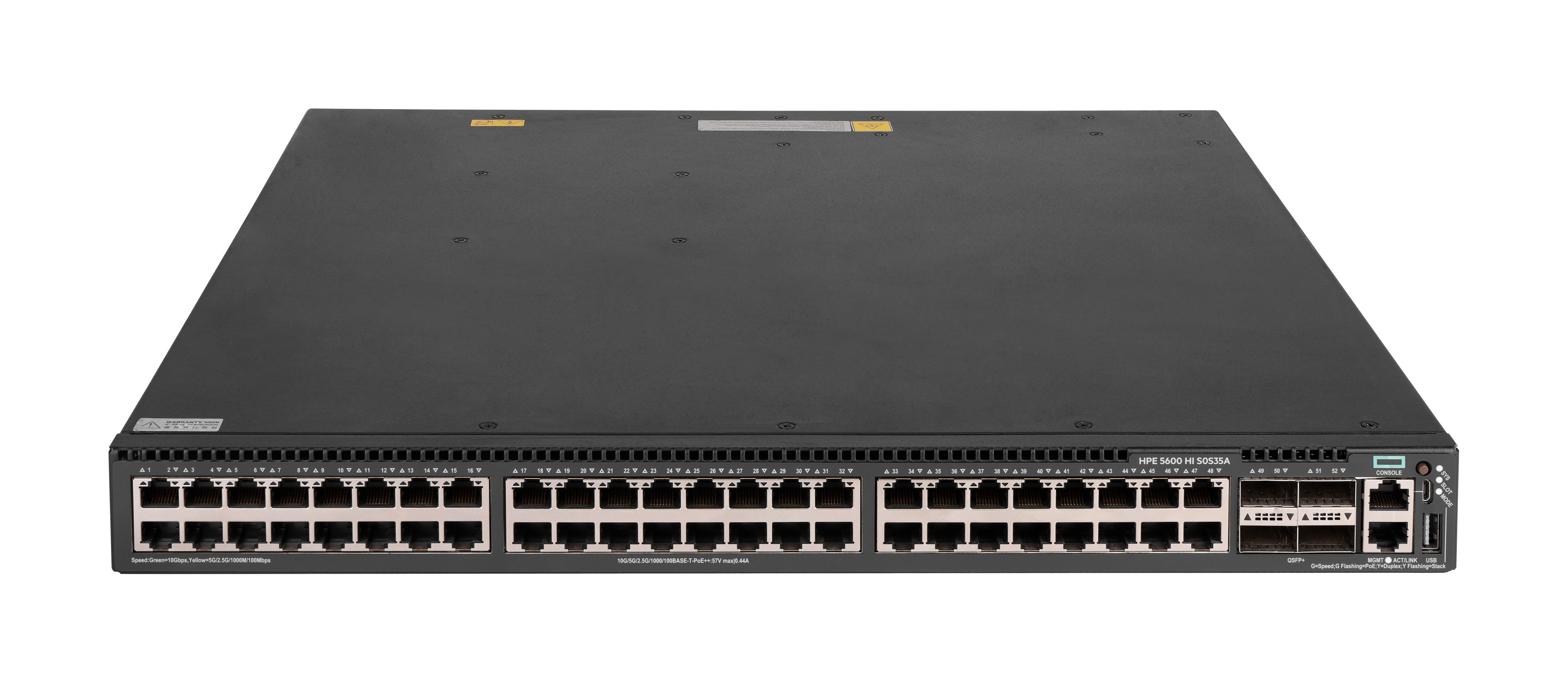 HPE FlexNwk 5600HI 48P – Managed Switch – 48×10G, 4×SFP+, L2+/L3, PoE++, 1U