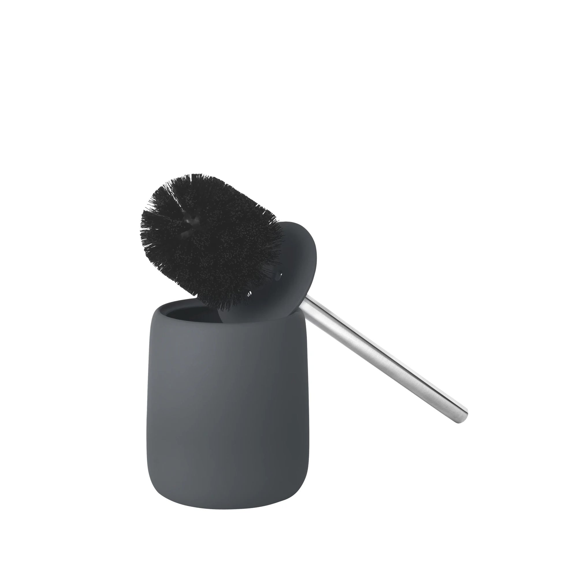 Blomus Sono – WC-Bürstenset – Keramik, Anthrazit, mit Deckel, Kopf austauschbar, H 39 cm