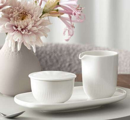 Villeroy & Boch Afina Zuckerdose – 90 ml, Ø 9,1 cm, H 6,1 cm, Porzellan, mit Deckel, spülmaschinenfest