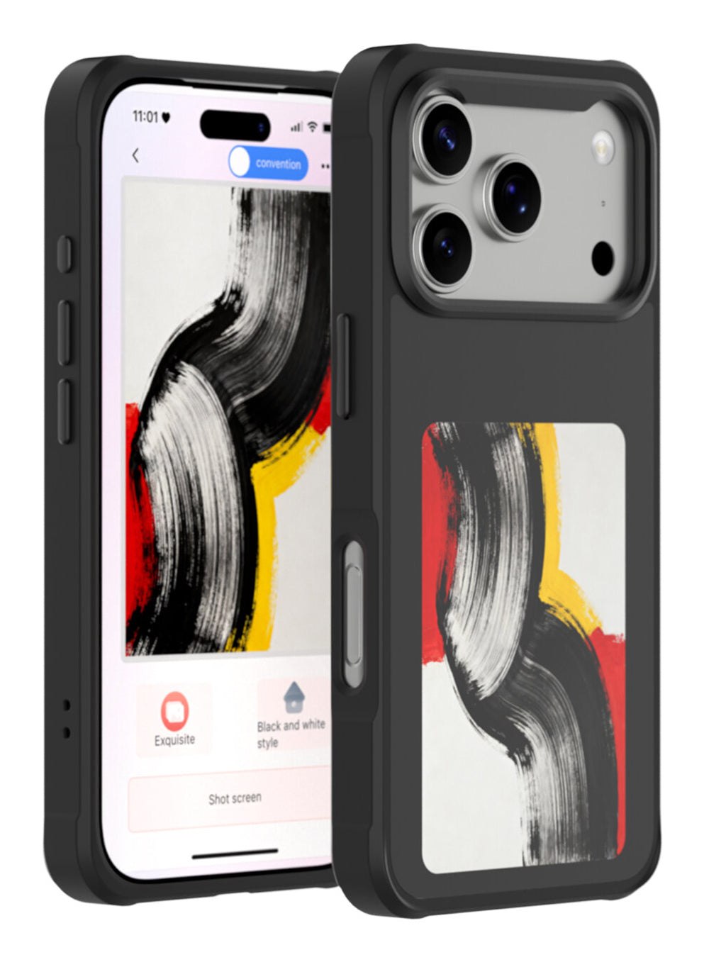 4smarts E-Ink Backcover für Apple iPhone 17 Pro, MagSafe, PC, Schwarz, NFC-Display