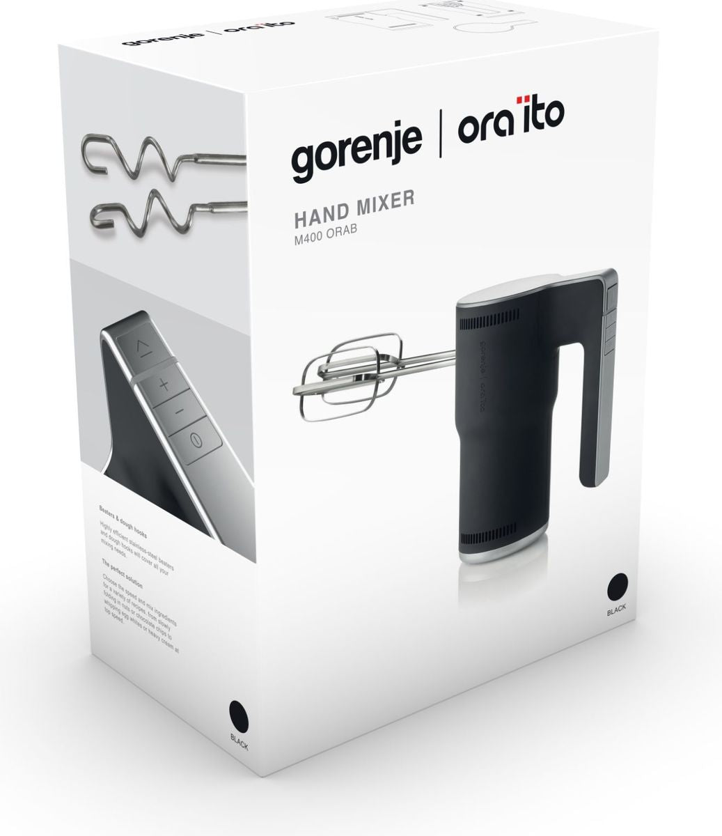 Gorenje Handmixer M400ORAB – 400 W, 5 Stufen – Schwarz
