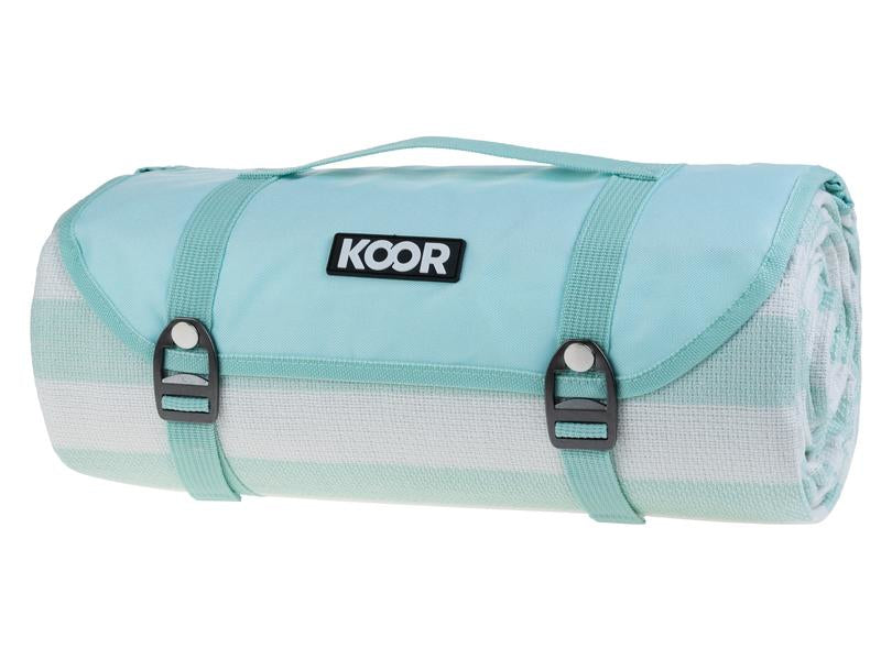 KOOR Wohndecke – Polyester, Mint, Weiss, Streifen – 200 × 300 cm
