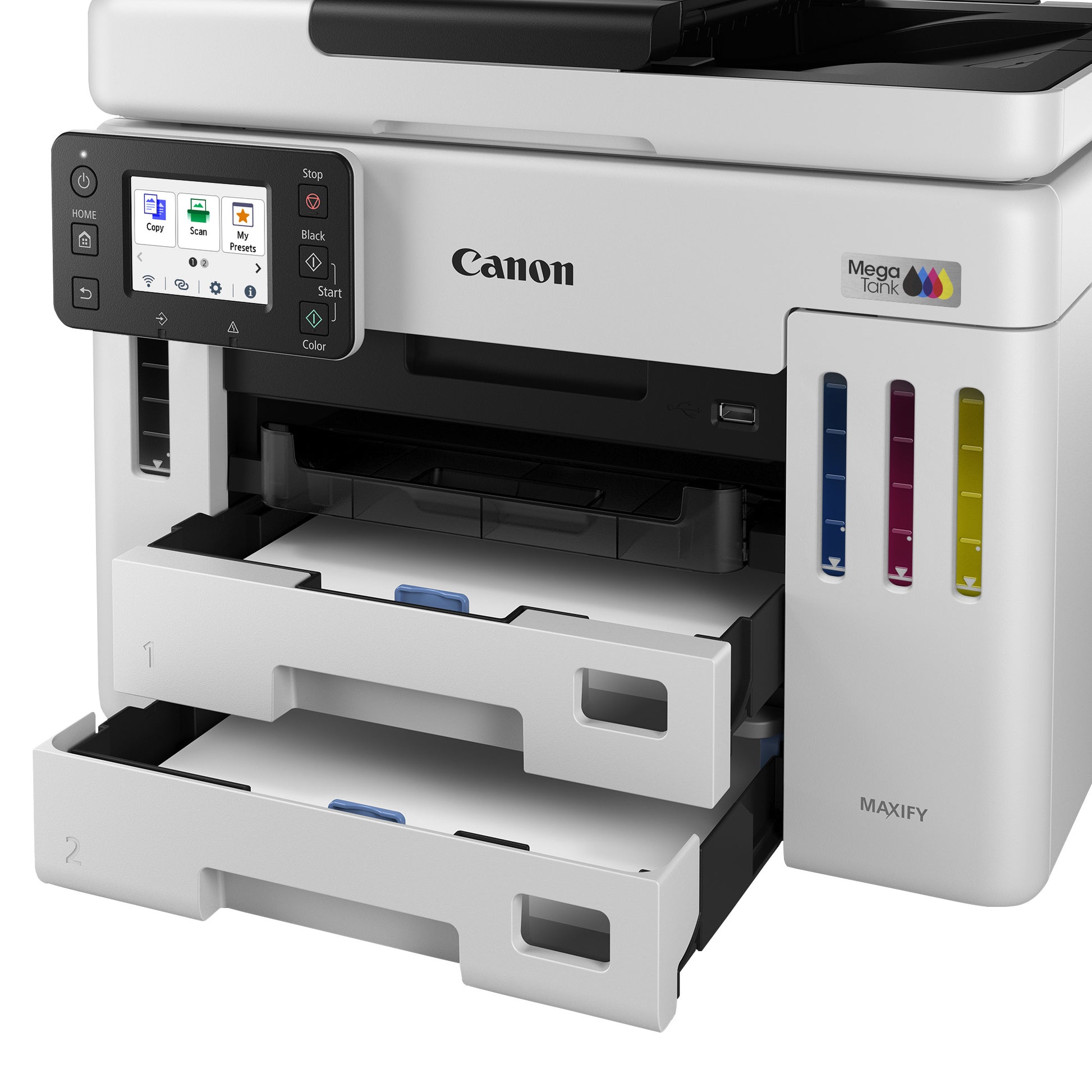 Canon MAXIFY GX7150 – Farbiger Tintenstrahl-MFP, 4-in-1 – USB – Duplex, ADF – 24 Seiten/Min S/W, 15,5 Seiten/Min Farbe