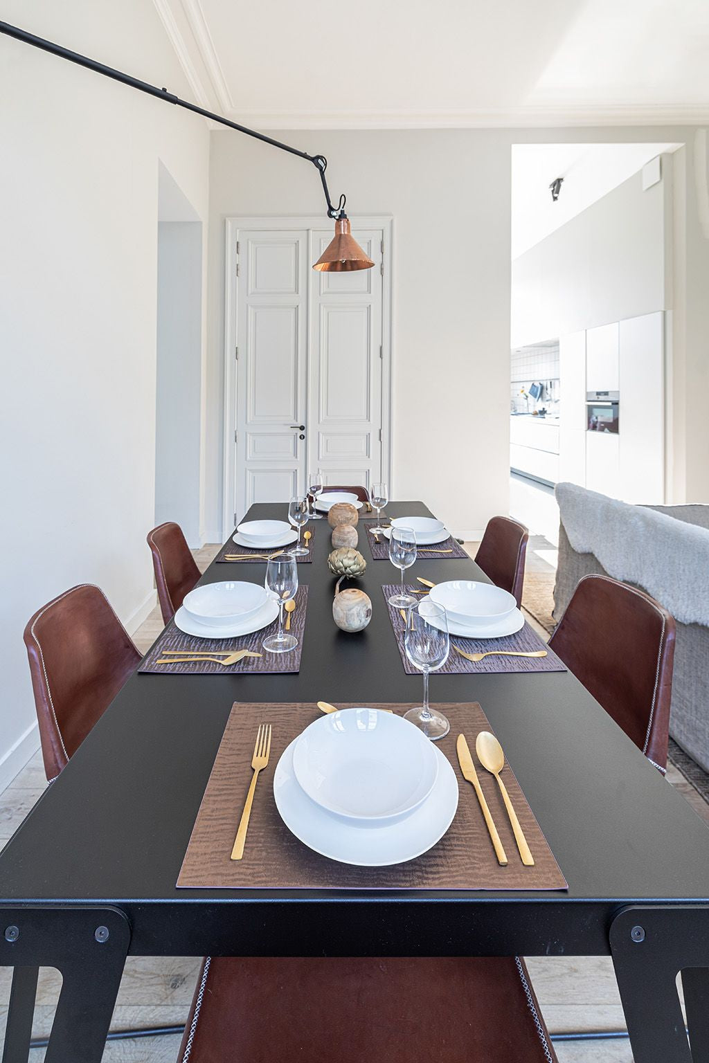 Tiseco Tischset TREASURE – PVC, grau, 45 × 33 cm