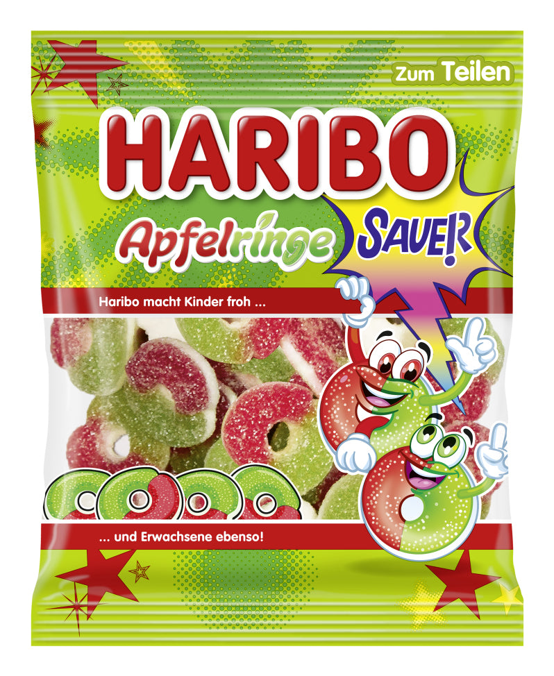 Haribo Apfelringe Gummibonbons – Apfel, sauer – 175 g