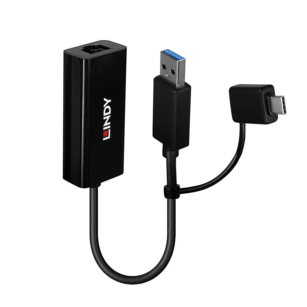 Lindy 43412 Netzwerkadapter USB zu RJ-45 – 1 Gbit/s, 1× RJ-45, USB 3.2 Gen 1 (5 Gbit/s) – Schwarz