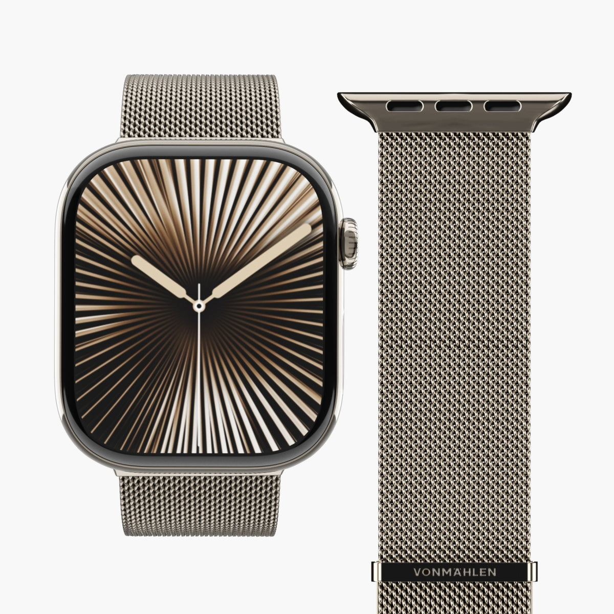 Vonmählen Milanese Loop 2 Desert Sand – Armband – für Apple Watch (diverse Grössen), One Size, Edelstahl
