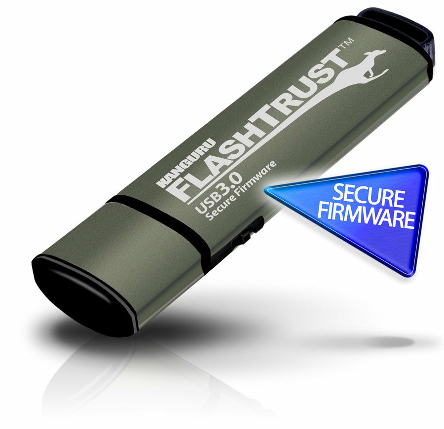 iStorage Kanguru FlashTrust USB-Stick 256 GB – USB-A USB 3.2 Gen 1, 300/200 MB/s, Passwortschutz