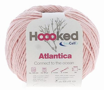 Hoooked Atlantica Wolle Pink – Baumwolle, 500 g, 120 m, Nadel 3 mm