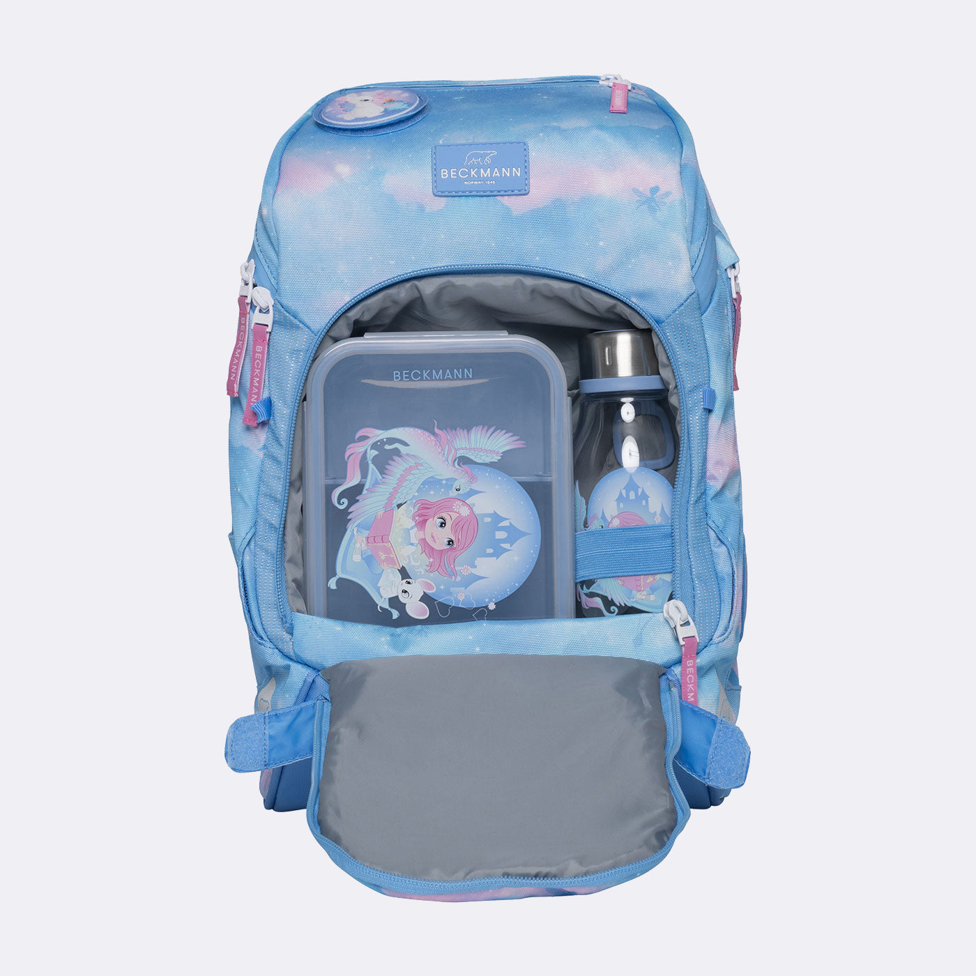 Beckmann Schulrucksack Active Air Flx – 6-teilig – Fairytale – 26,0×39,0×22,0 cm – recycelte Materialien