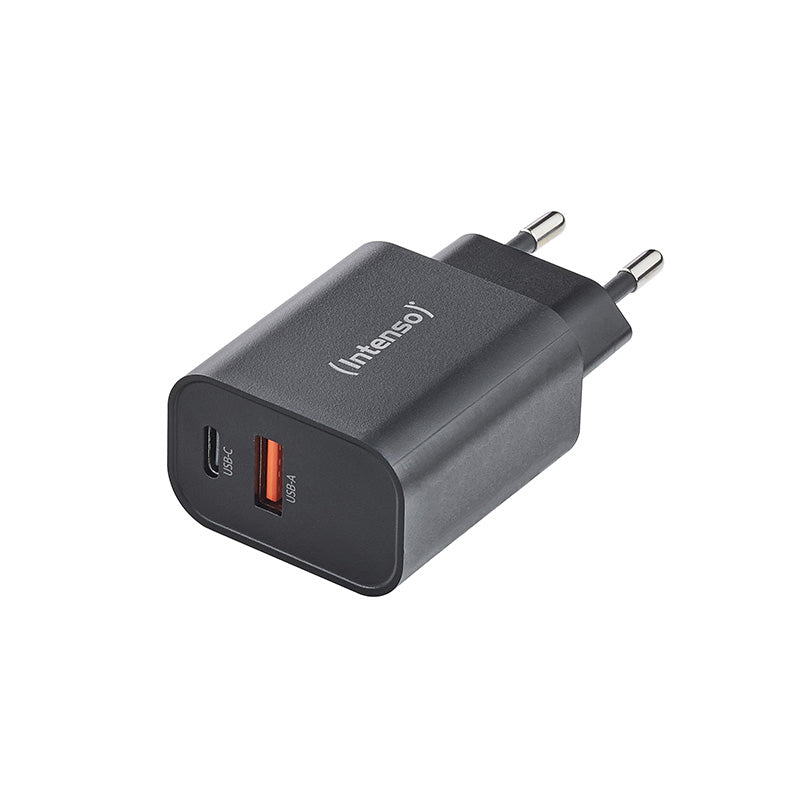 Intenso W30AC USB-Ladegerät 30 W – USB-C×1, USB-A×1 – Schwarz