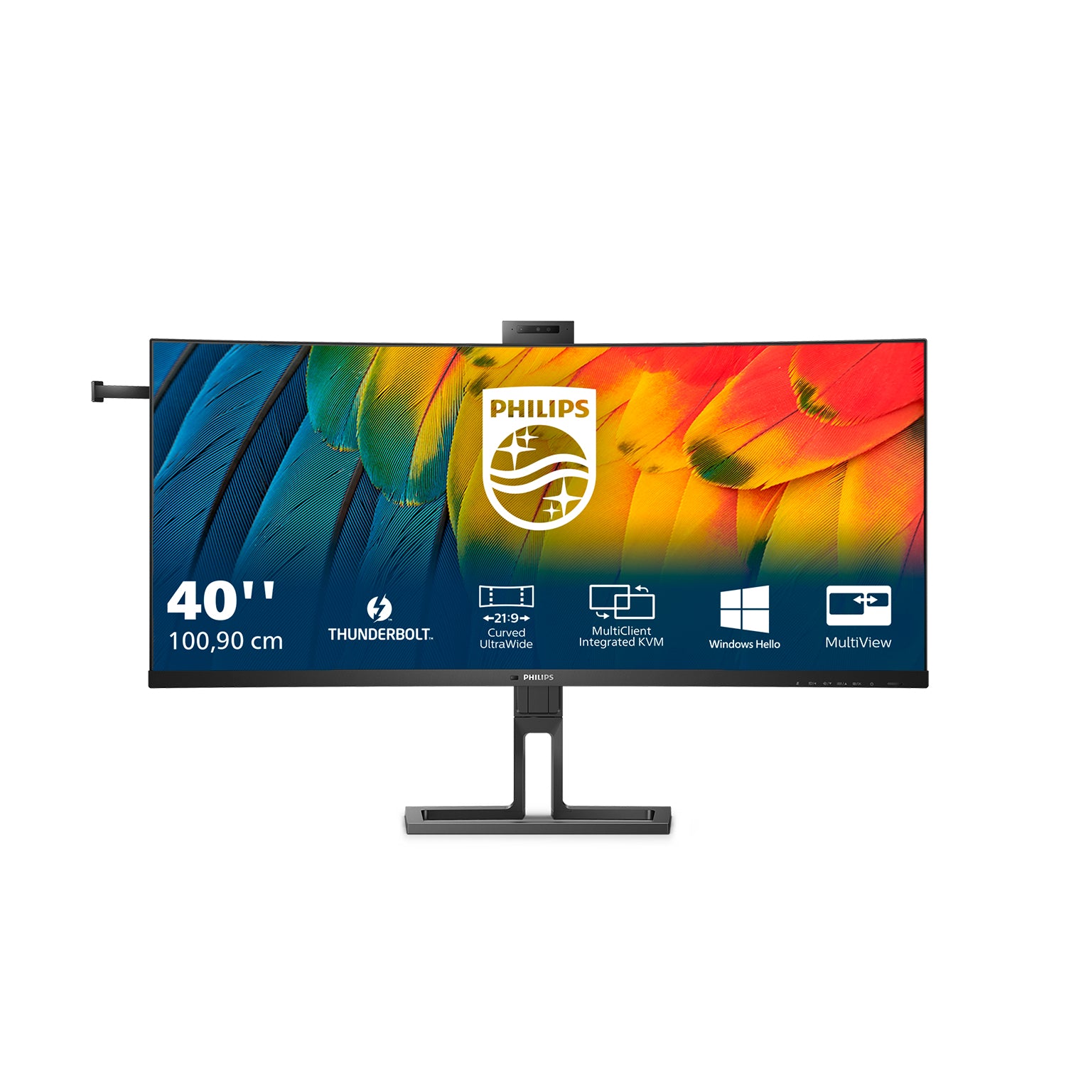 Philips 40B1U6903CH/00 – Monitor, 39,7", 5120 × 2160, IPS, 75 Hz, Webcam, USB-C, VESA 100 × 100, Schwarz