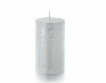 Balthasar Rustico Zylinderkerze – Ø 7 × 12 cm – Silber
