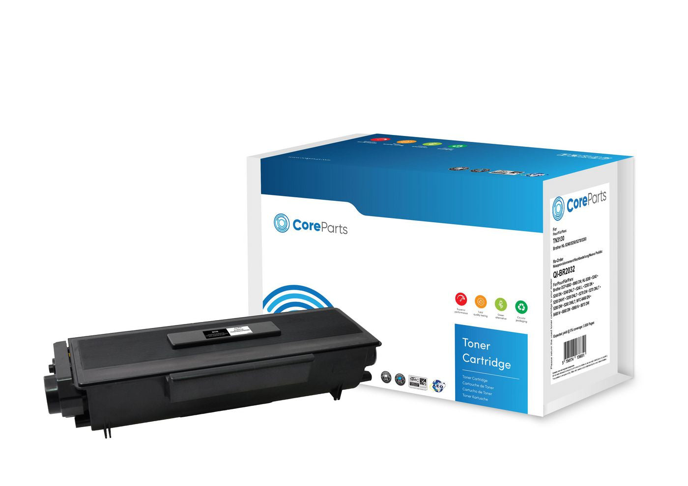CoreParts TN-3130 (TN3130) Schwarzer Toner – Kompatibel – 3'500 Seiten – für Brother HL-5240/5250/5270 und andere