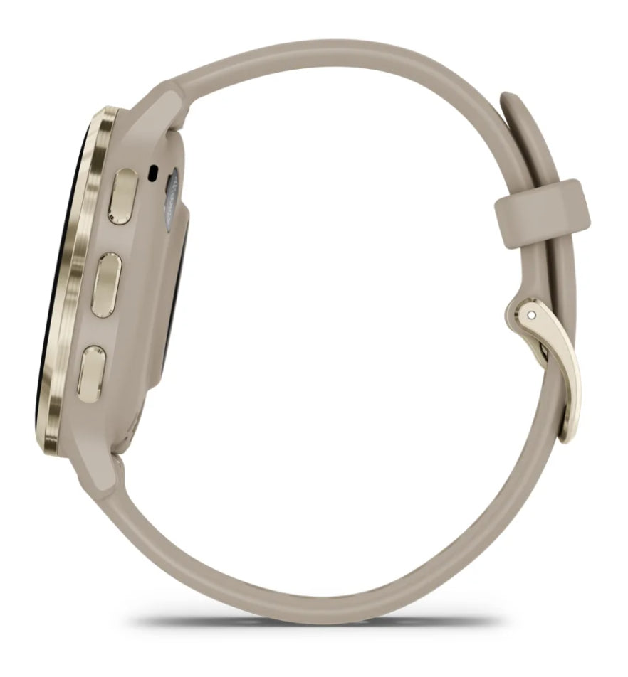 Garmin Venu 3S – Smartwatch – 41 mm, 1,2", GPS, WLAN, AMOLED, Gorilla Glass, 5 ATM, French Gray/Softgold