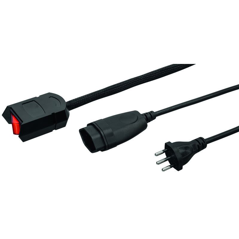 Steffen Verlängerungskabel T12–T13, 5 m, IP20, 1 mm², externer Schalter – schwarz