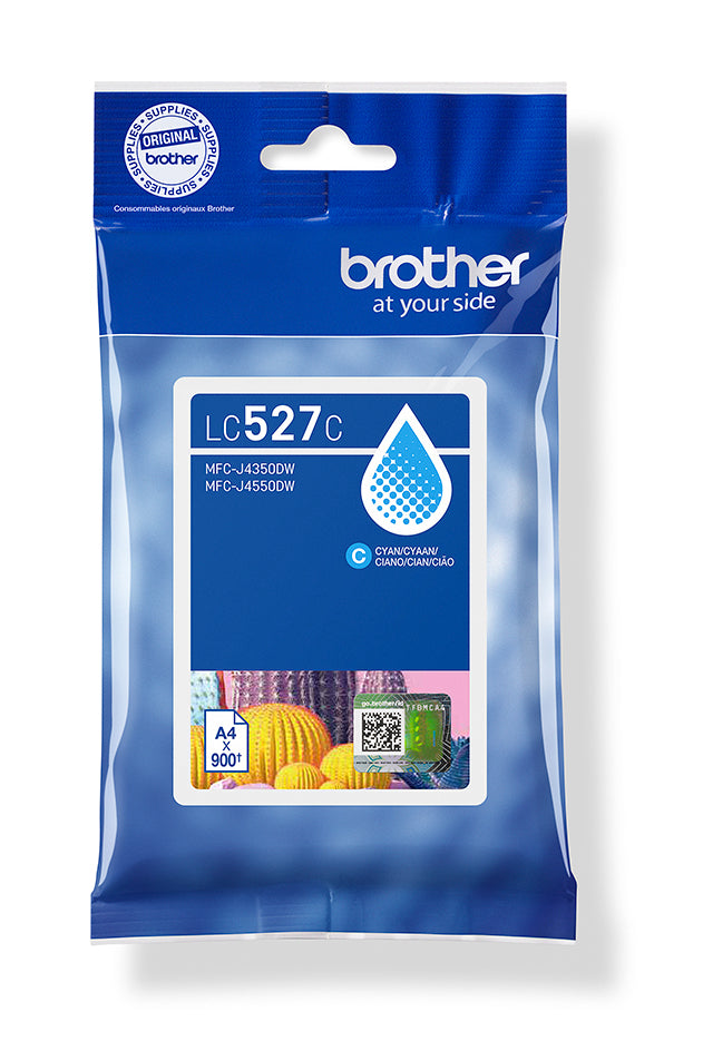 Brother LC527C Cyan Tintenpatrone (Original) – 900 Seiten – für MFC-J4350DW/MFC-J4550DW