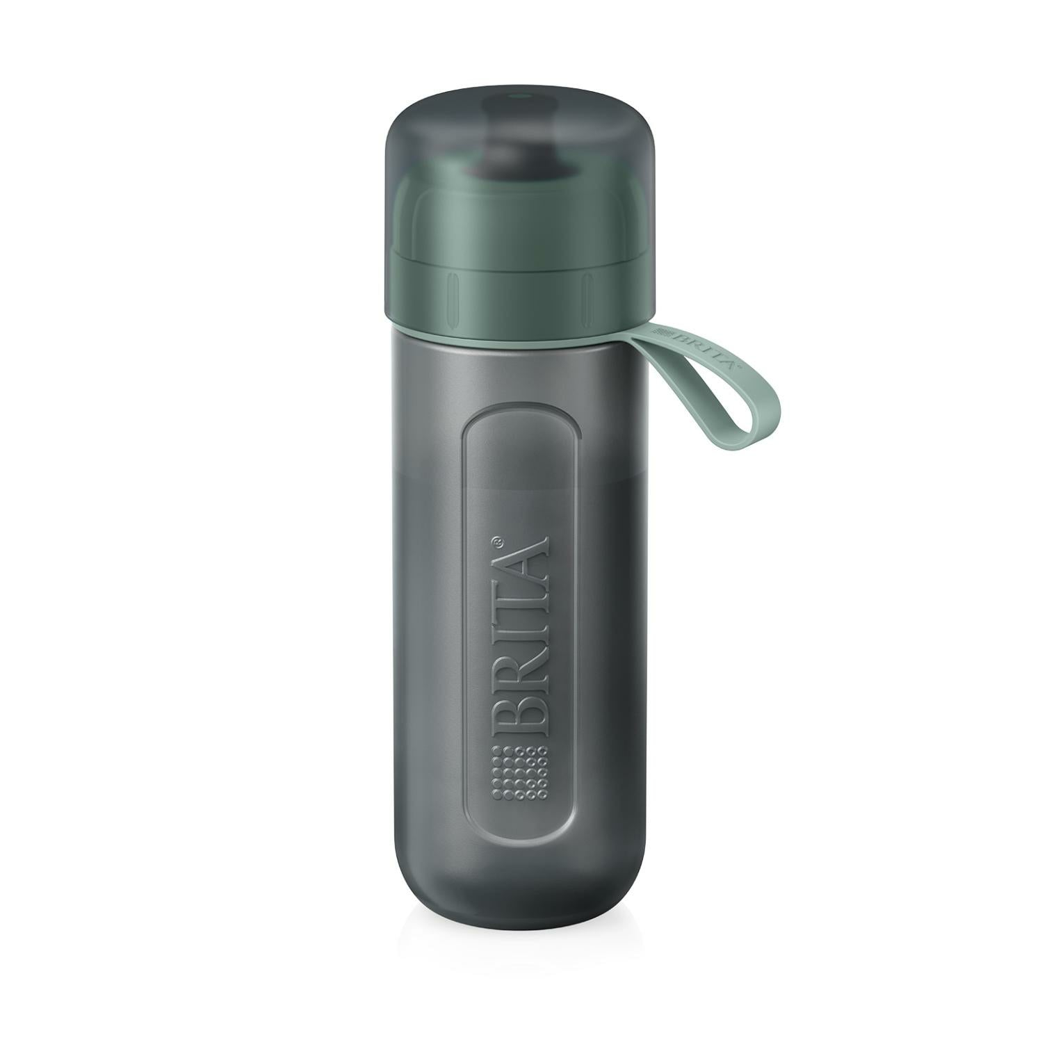 Brita Active Filterflasche 600 ml – mit Aktivkohlefilter, Kunststoff, Dunkelgrün