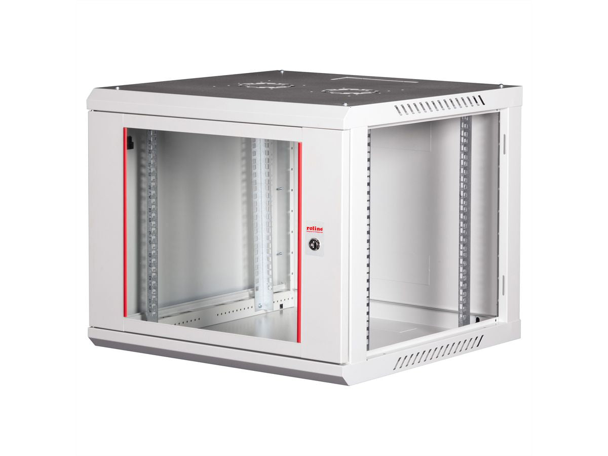 ROLINE Basic Plus – 19" Wandverteiler 9U, IP20, abschliessbar, 600 × 600 × 512 mm, lichtgrau