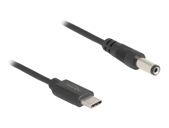 DeLOCK USB-C-zu-DC 5,5×2,1 mm Stromkabel – 1 m, 5 V/1,5 A, Schwarz