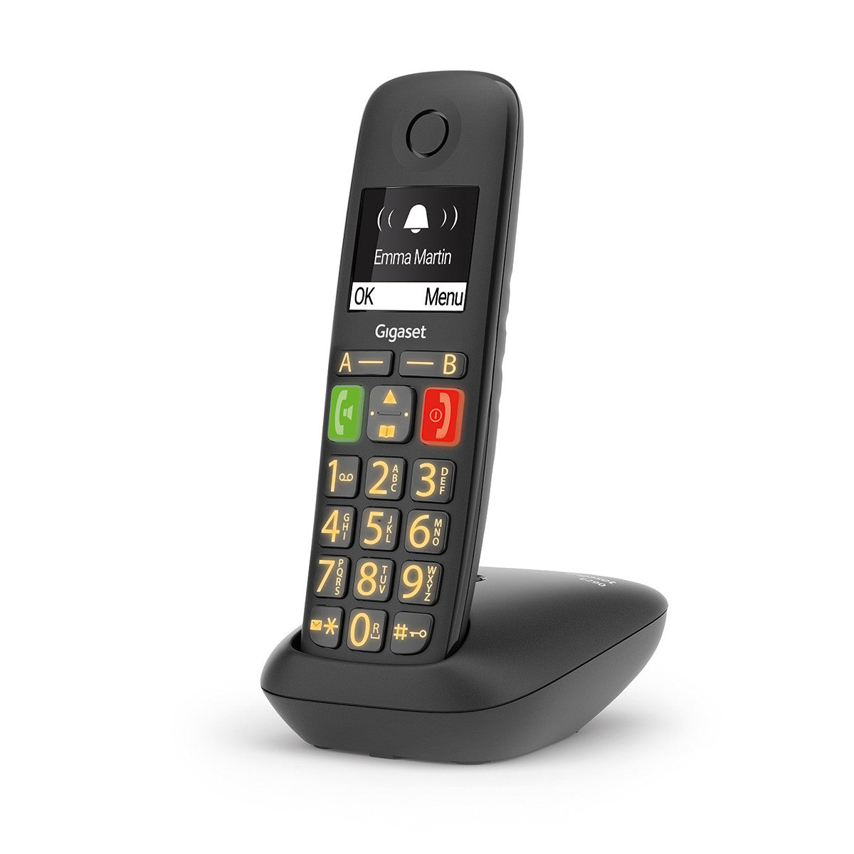 Gigaset E290 – DECT-Telefon mit Basis, Freisprechen, schwarz
