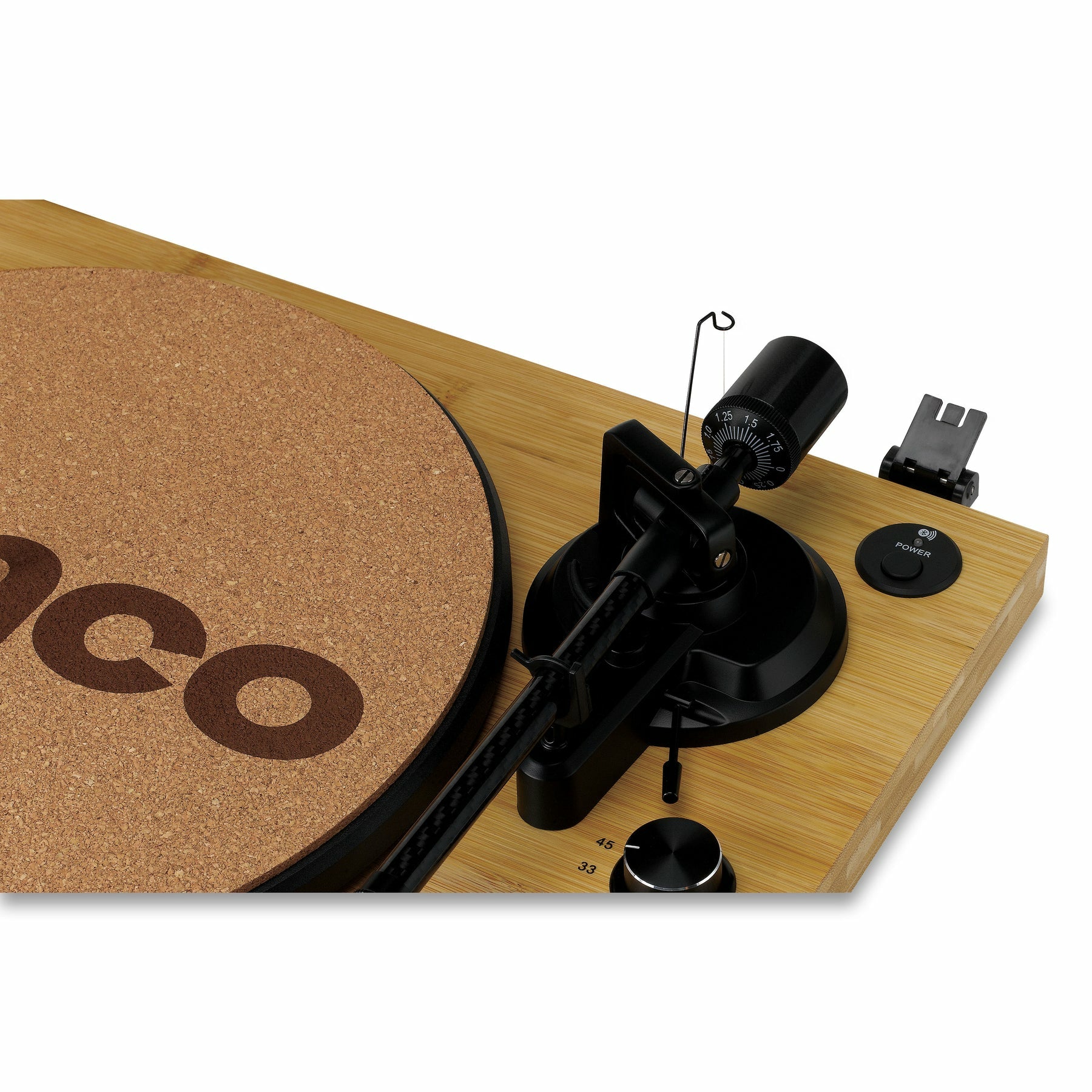 Lenco LBT-335BA – Plattenspieler (Riemenantrieb, Start-Stop), Bluetooth 5.2, Phono-Vorverstärker, 33⅓/45 U/min – Bambus