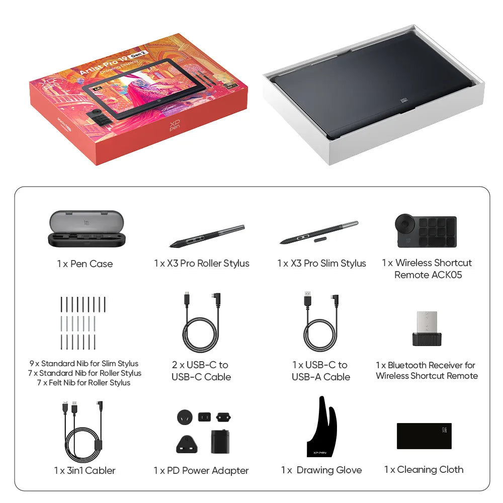 XPPen XP-Pen – Stiftdisplay Artist Pro 19 Gen 2, 18,4", schwarz, für macOS (10.13+)