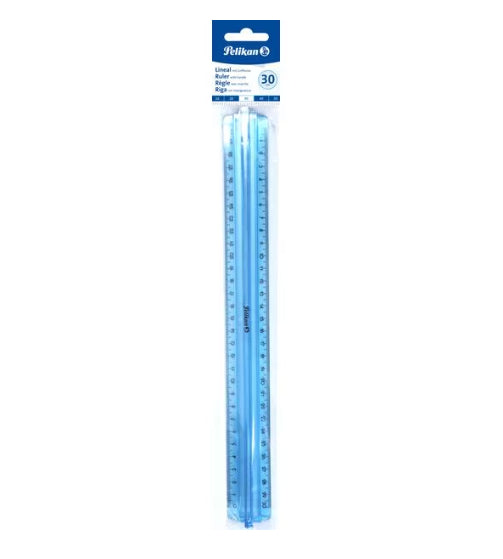 Pelikan Lineal – Acryl – 30 cm – Tuschekante, Griff – Blau