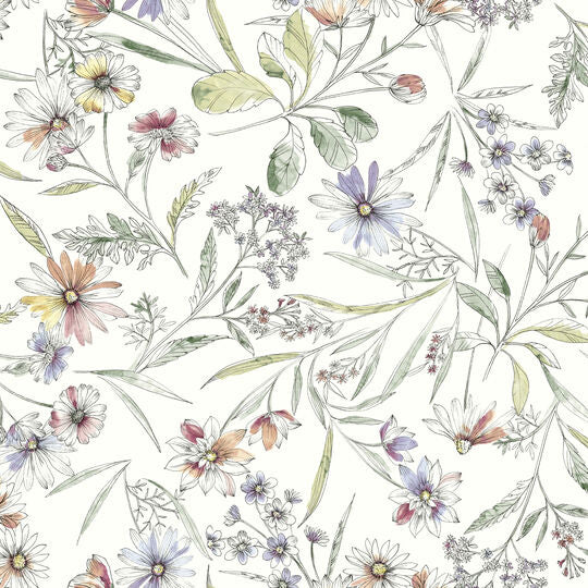 d-c-fix Tischdecke – Ø 150 cm, rund, PP, weiss, Blume