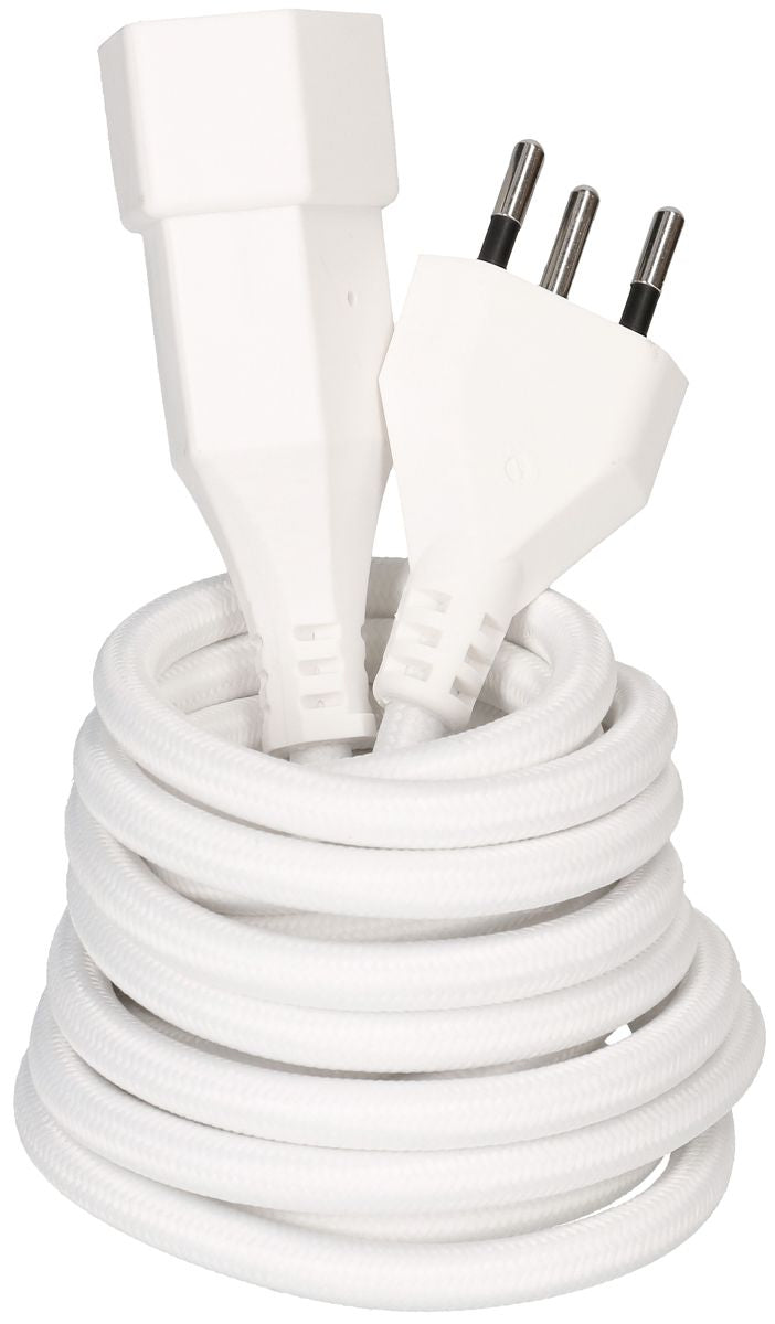MaxTex Verlängerungskabel – T13–T12, 3 m, 1×1 mm², Weiss