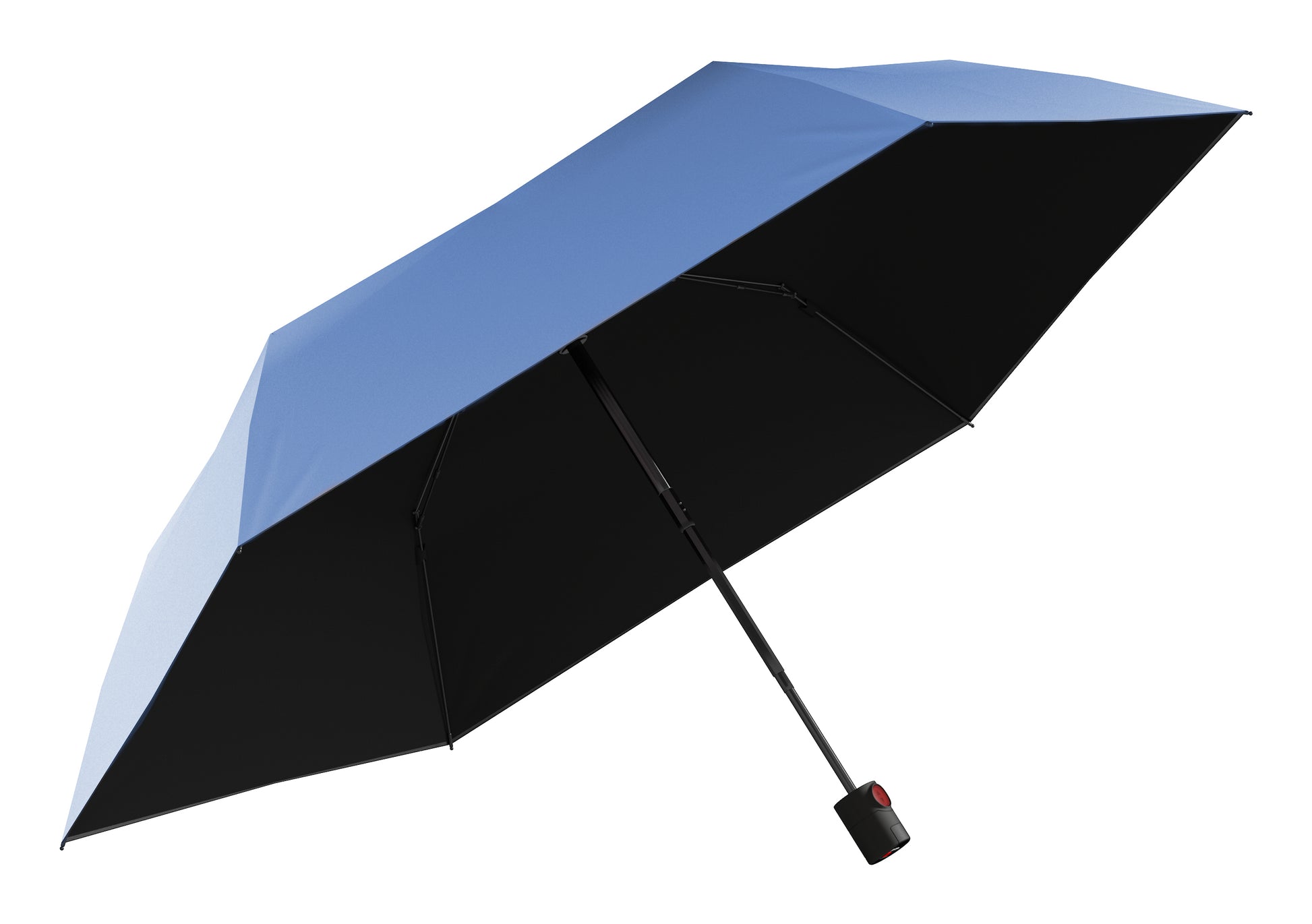 Knirps Taschenschirm U.200 HeatShield – Auf/Zu-Automatik, Ø 95 cm, L 26 cm – blau – windfest