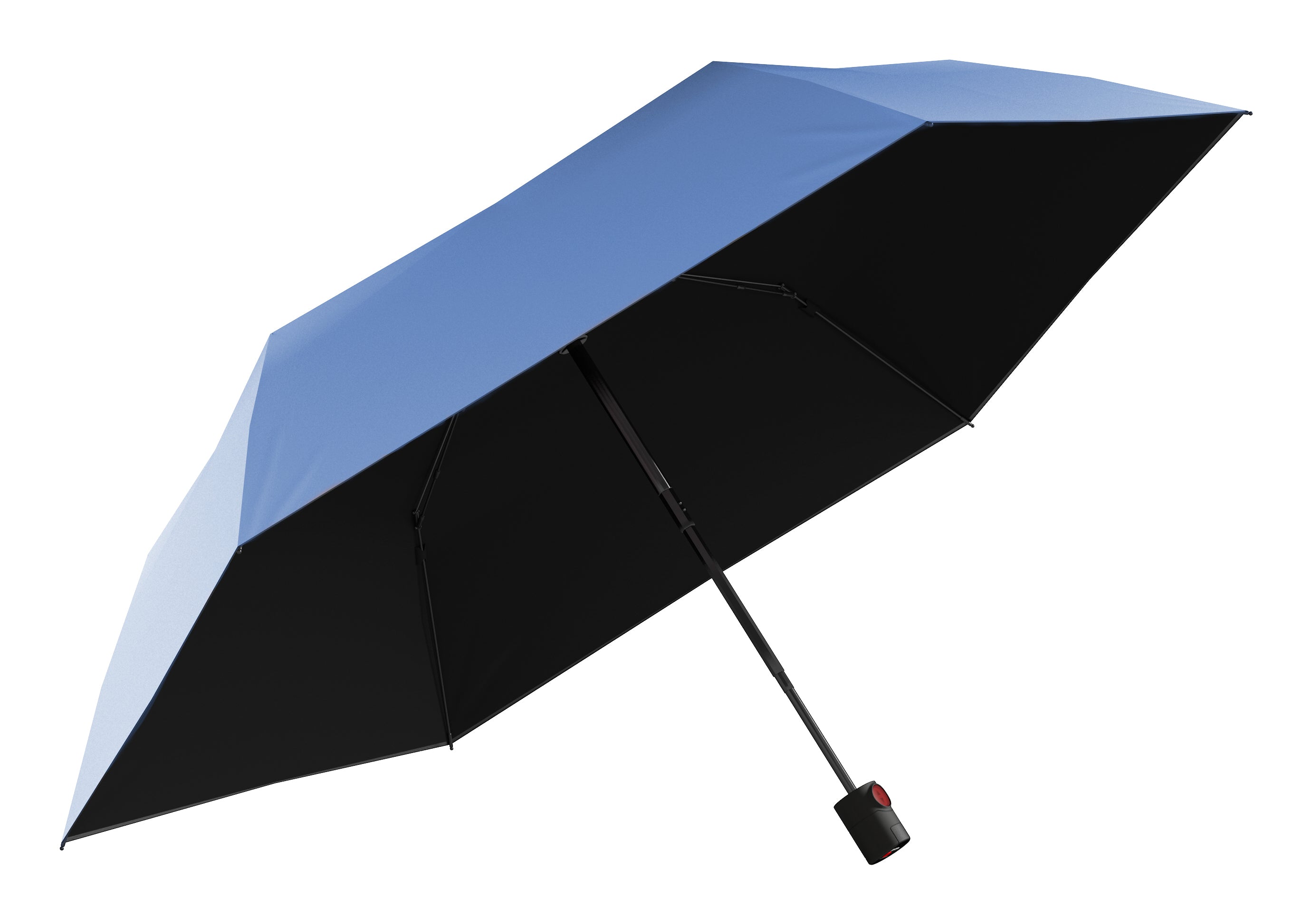 Knirps Taschenschirm U.200 HeatShield – Auf/Zu-Automatik, Ø 95 cm, L 26 cm – blau – windfest