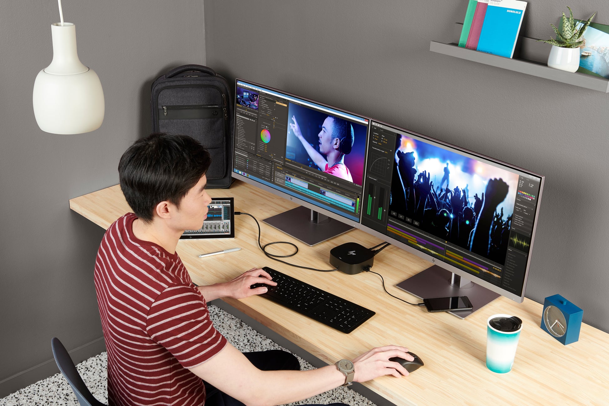HP G5 Dockingstation – USB-C, 2× DP, 1× HDMI, 4× USB-A, 1× USB-C, 100 W PD, 3,5 mm Audio, für HP-Laptops