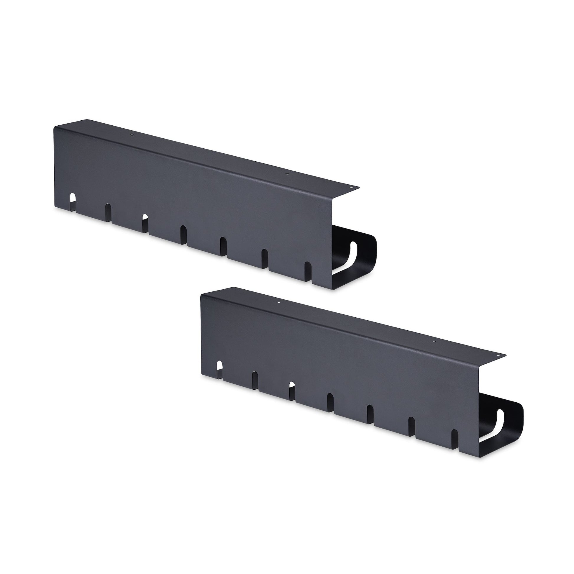 StarTech.com Untertisch-Kabelwanne – 110×530×130 mm – Stahl – Schwarz, 2 Stk.
