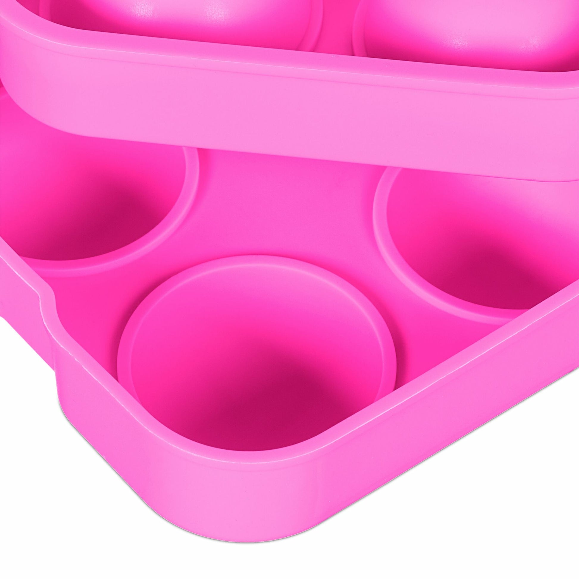 Relaxdays Eiswürfelform Kugel, 2er-Set, Ø 4,5 × 5 cm, Silikon, Pink