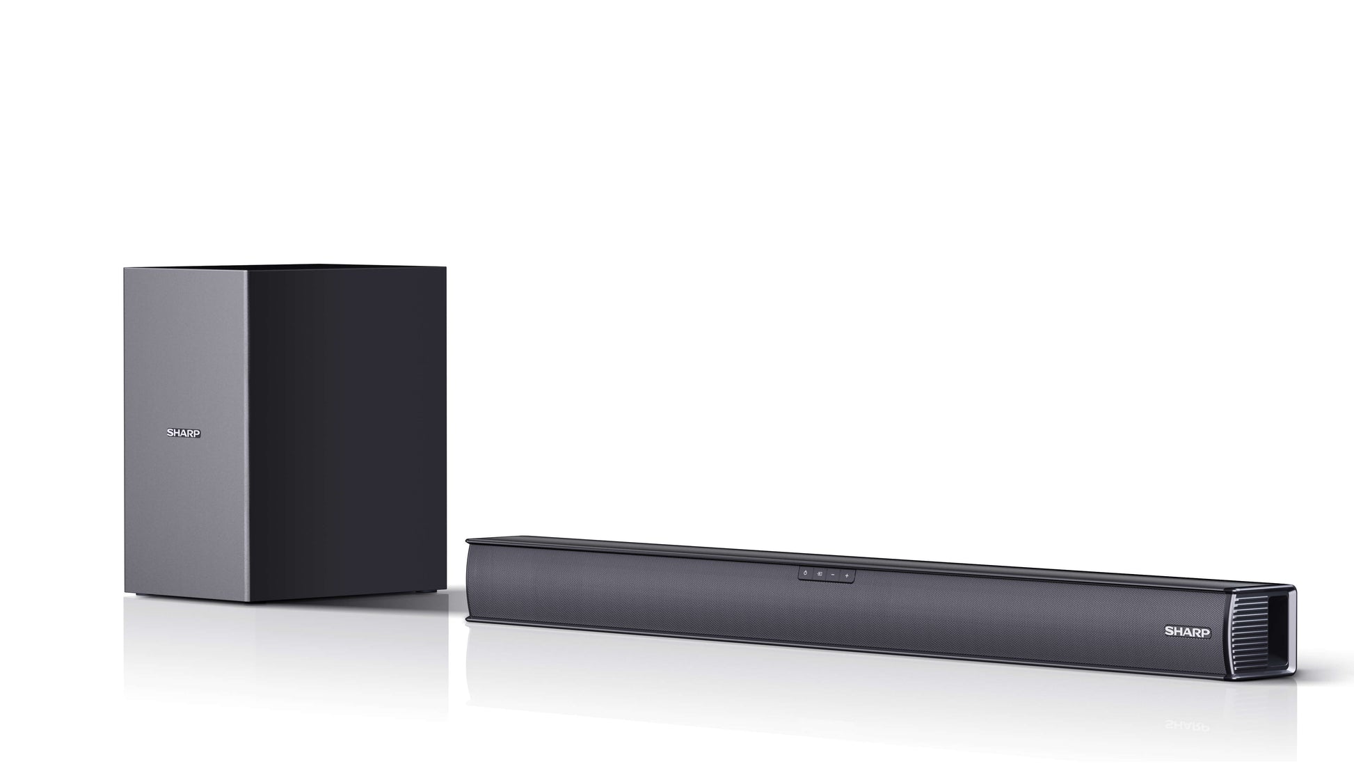 Sharp HT-SBW182 – Soundbar mit kabellosem Subwoofer – 2.1, 160 W, für DLNA, HDMI eARC, Optisch, Schwarz