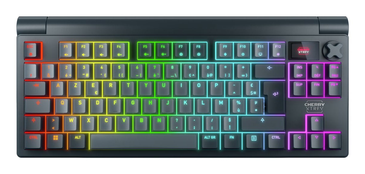 CHERRY XTRFY MX 8.3 – Tastatur TKL – Mechanisch (Cherry MX2A Red) – Bluetooth & 2,4 GHz (USB-C) – AZERTY (FR)