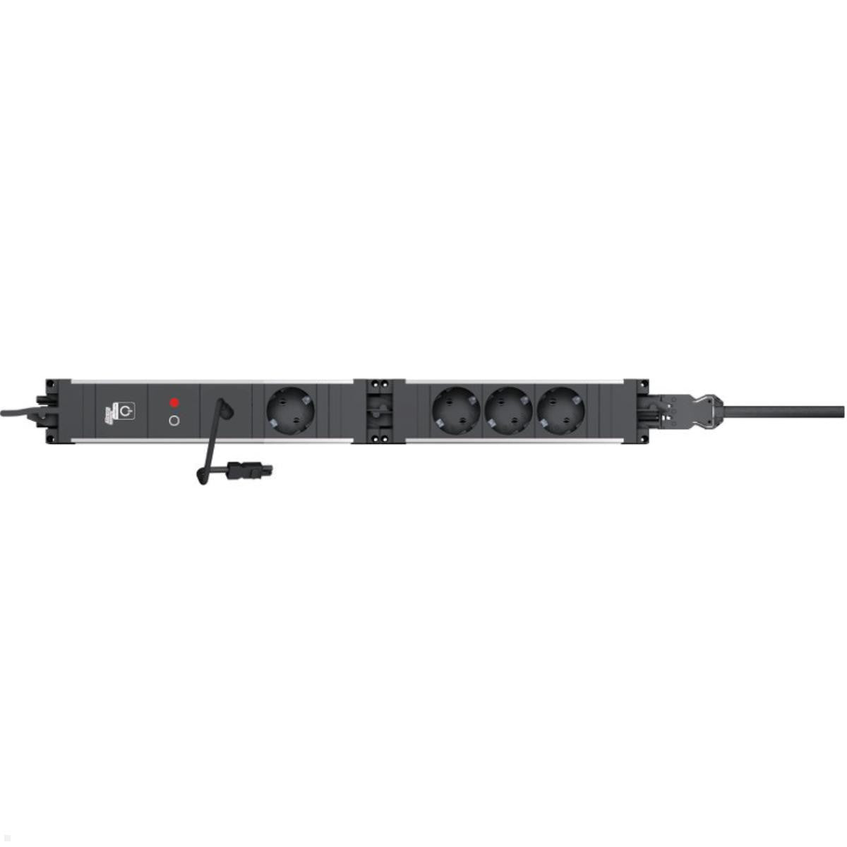 Bachmann Steckdosenleiste – 3× Schuko (Typ F), ohne Schalter, IP20, schwarz