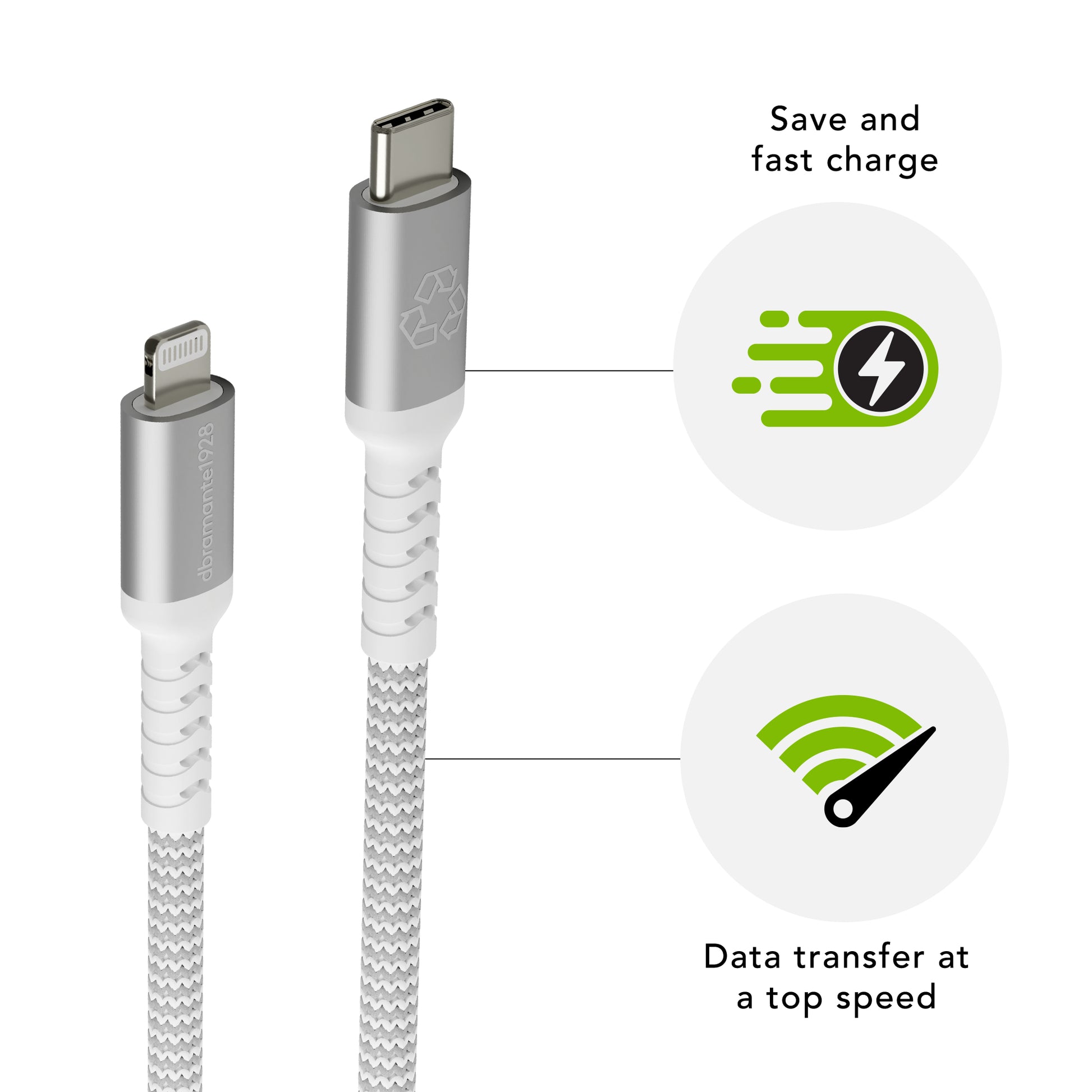 Dbramante1928 Daten- & Ladekabel – USB-C auf Lightning 2,5 m – für iPhone/iPad
