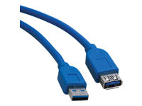 Tripp Lite USB-A Verlängerungskabel (Stecker auf Buchse) – USB 3.2 Gen 1 (5 Gbit/s) – 3,05 m – Blau