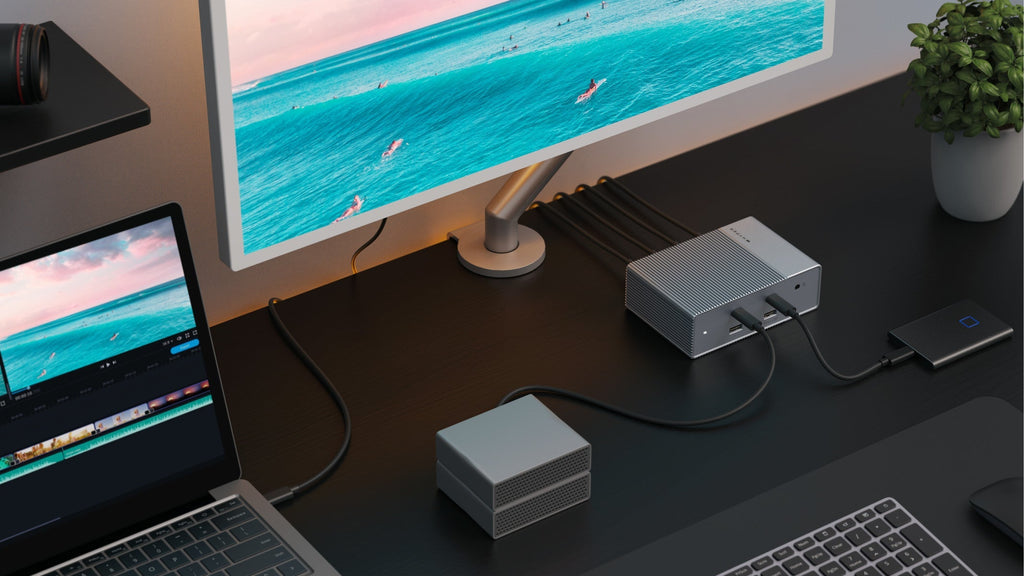 HYPER HDG215-EU Dockingstation – USB-C, 2× DP, 2× HDMI, 3× USB-A, 2× USB-C, 100 W PD, GbE, für Windows/Mac/iPad