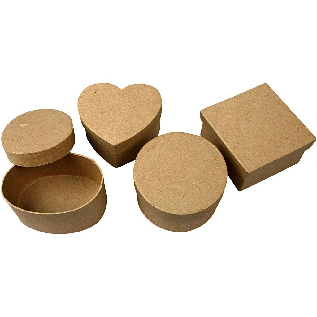 Creativ Company Pappschachteln mittel – 5 cm, Cappuccino