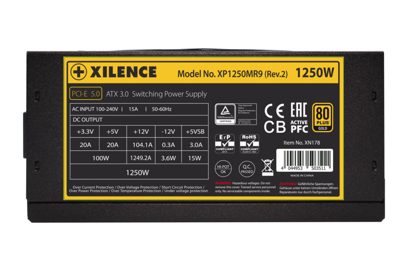 Xilence Performance X+ XP1250MR9.2 ATX-Netzteil 1250 W 80 PLUS Gold – vollmodular, ATX 3.0, 12VHPWR