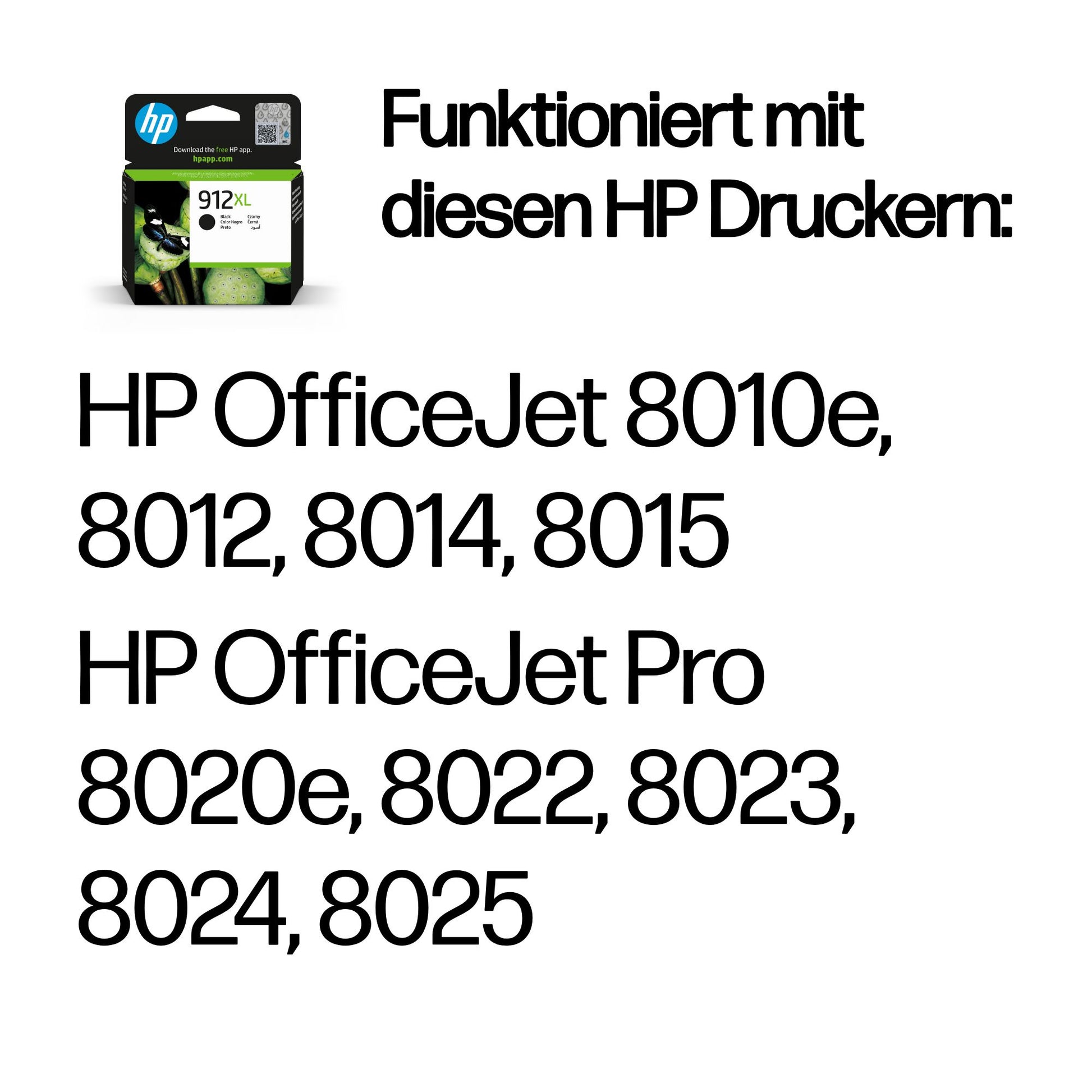 HP 912XL Schwarz Tintenpatrone (Original) – 720 Seiten – für OfficeJet/OfficeJet Pro